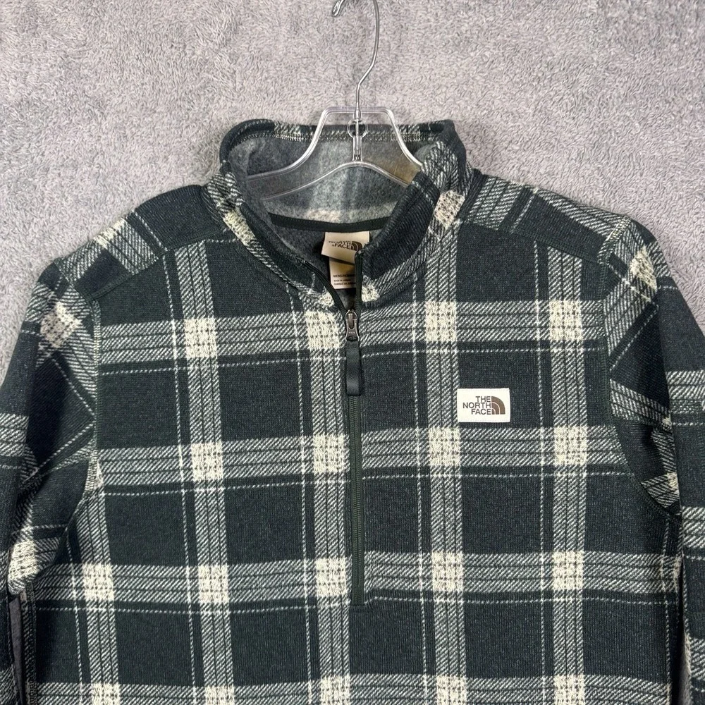 The North Face Gordon Lyons Jacket Mens L Novelty 1/2 Zip Plaid Fleece Sweater